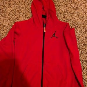 Red air Jordan zip up hoodie
